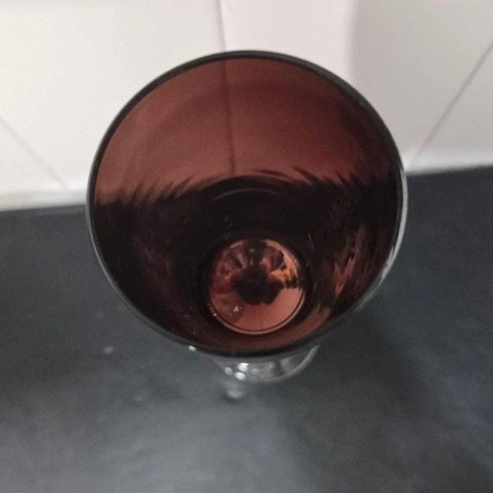 Pier 1 Imports Amethyst‎ Purple Champagne Flute, Vintage Twisted Stem Stemware